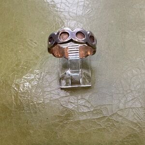 Silversmith’s vintage handcrafted, gold, and sterling silver ring size 6 1/2